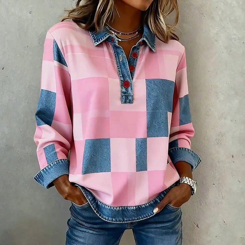 Blusa Riviera Cuadros Rosa